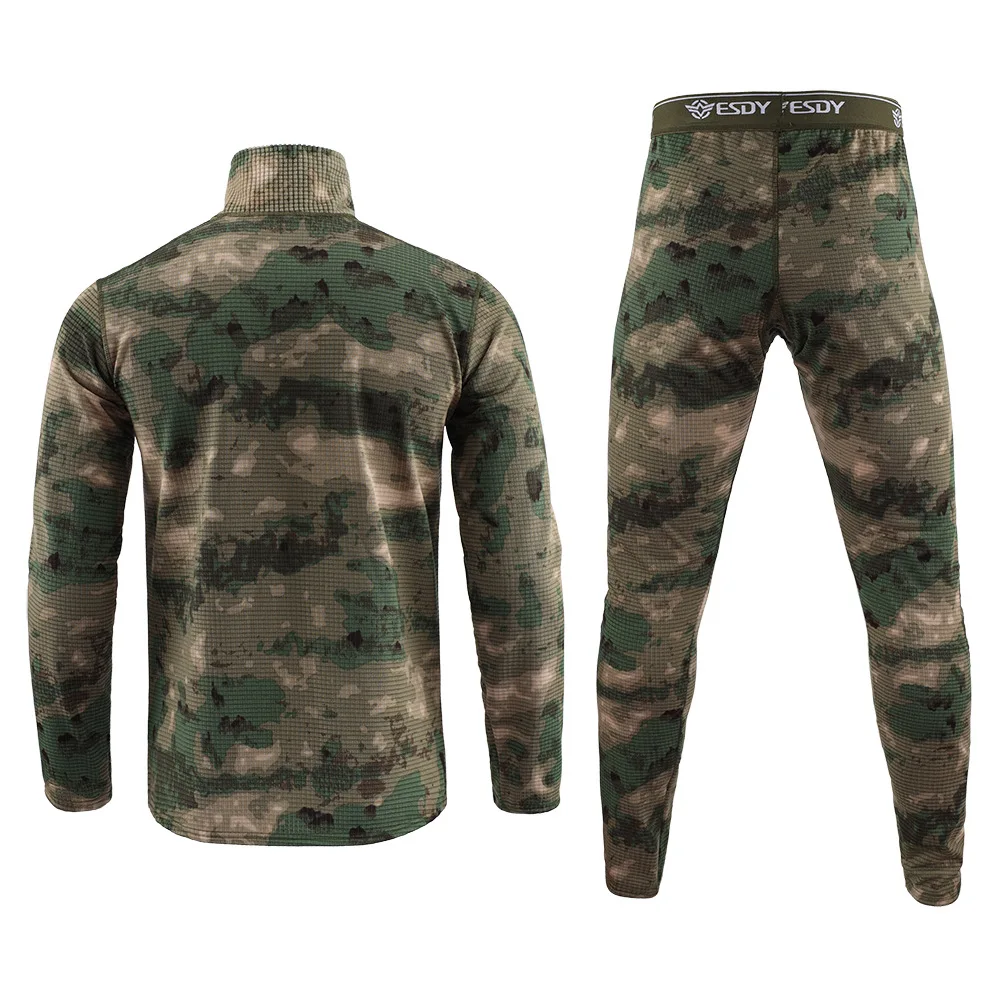 Calzoncillos largos de camuflaje de invierno para hombre, ropa interior táctica Airsoft, deportes al aire libre, montar, Camping, conjunto de ropa interior térmica A5F154 - imagen 5