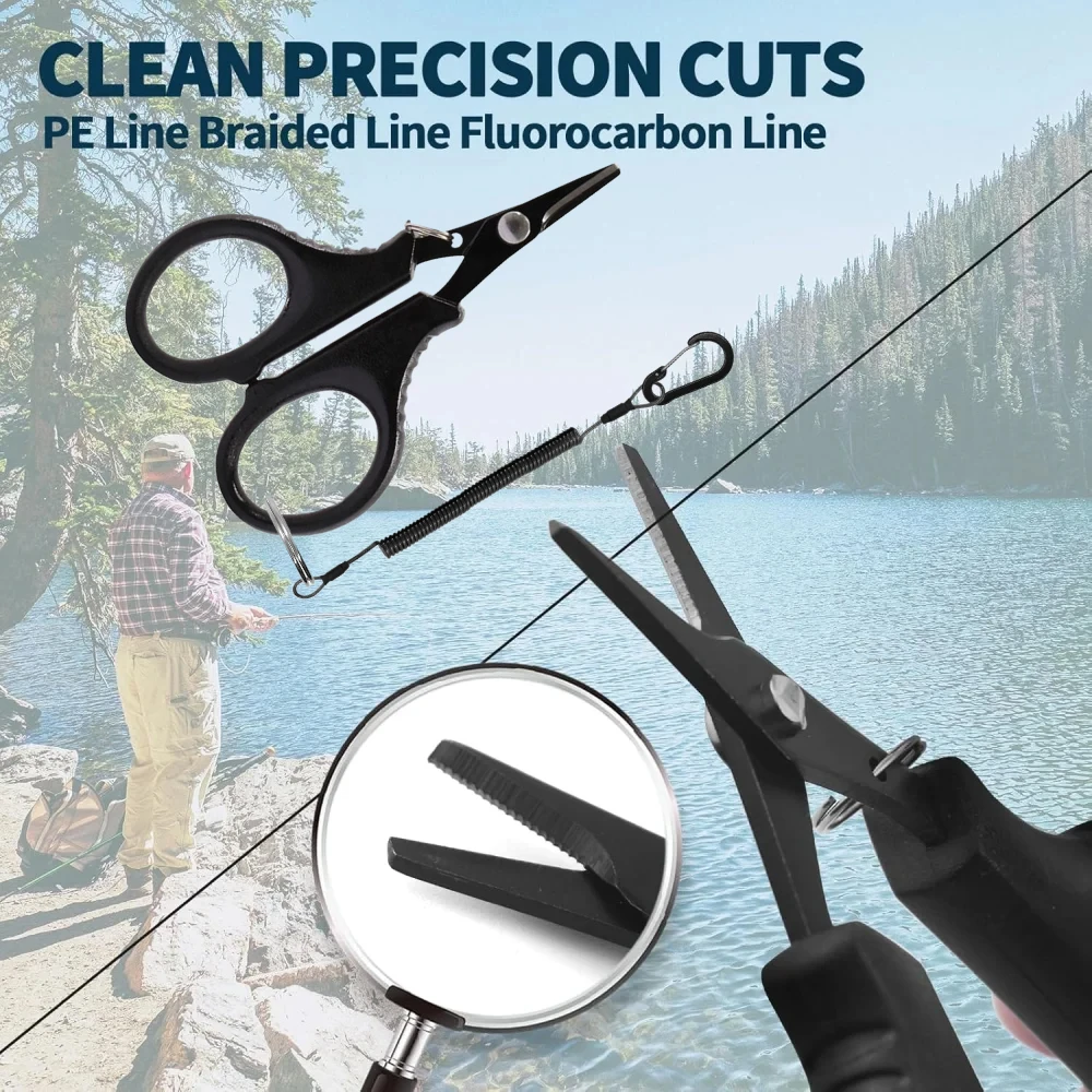 Tijeras de Pesca Acero para Agua Salada y Dulce – Con Cordón, Agarre