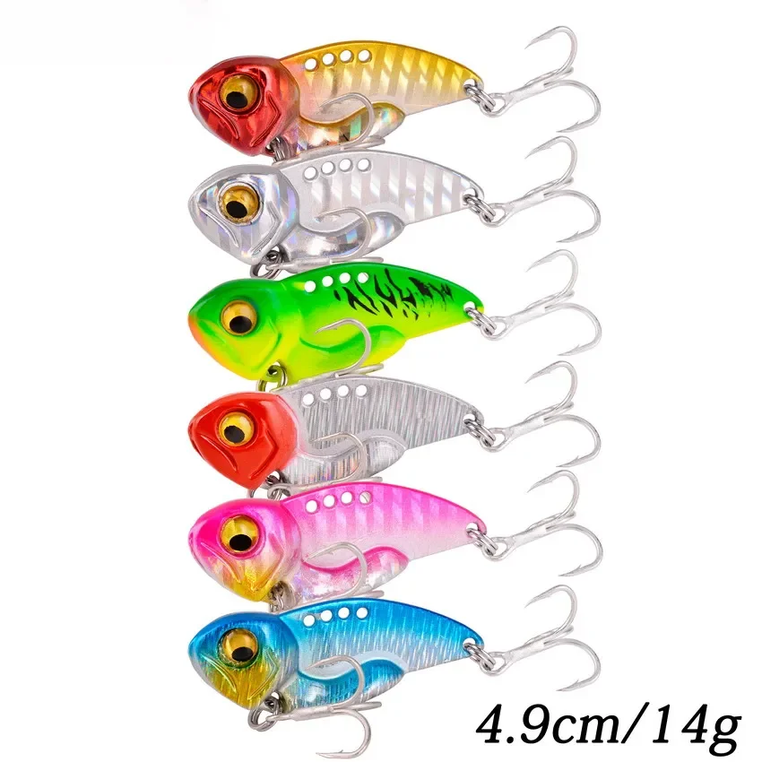 24 Uds Metal VIB 14g 20g 25g juego de Señuelos de Pesca cuchara vibratoria Spinner señuelos Crankbait Bass cebo duro Artificial cigarra VIB aparejos - imagen 4