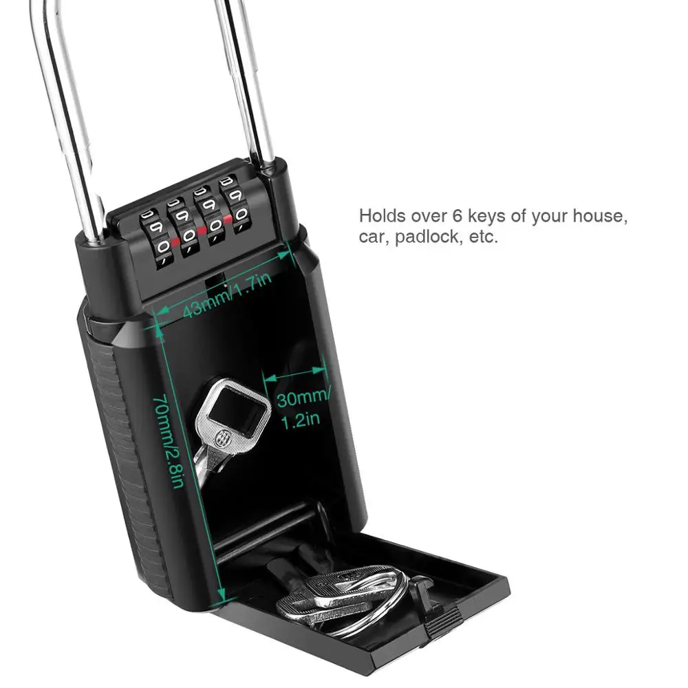 ORIA Caja seguridad impermeable – Candado 4 dígitos exterior pesca - imagen 3