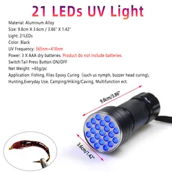 Bimoo Lámpara UV LED para Atado de Moscas Pesca