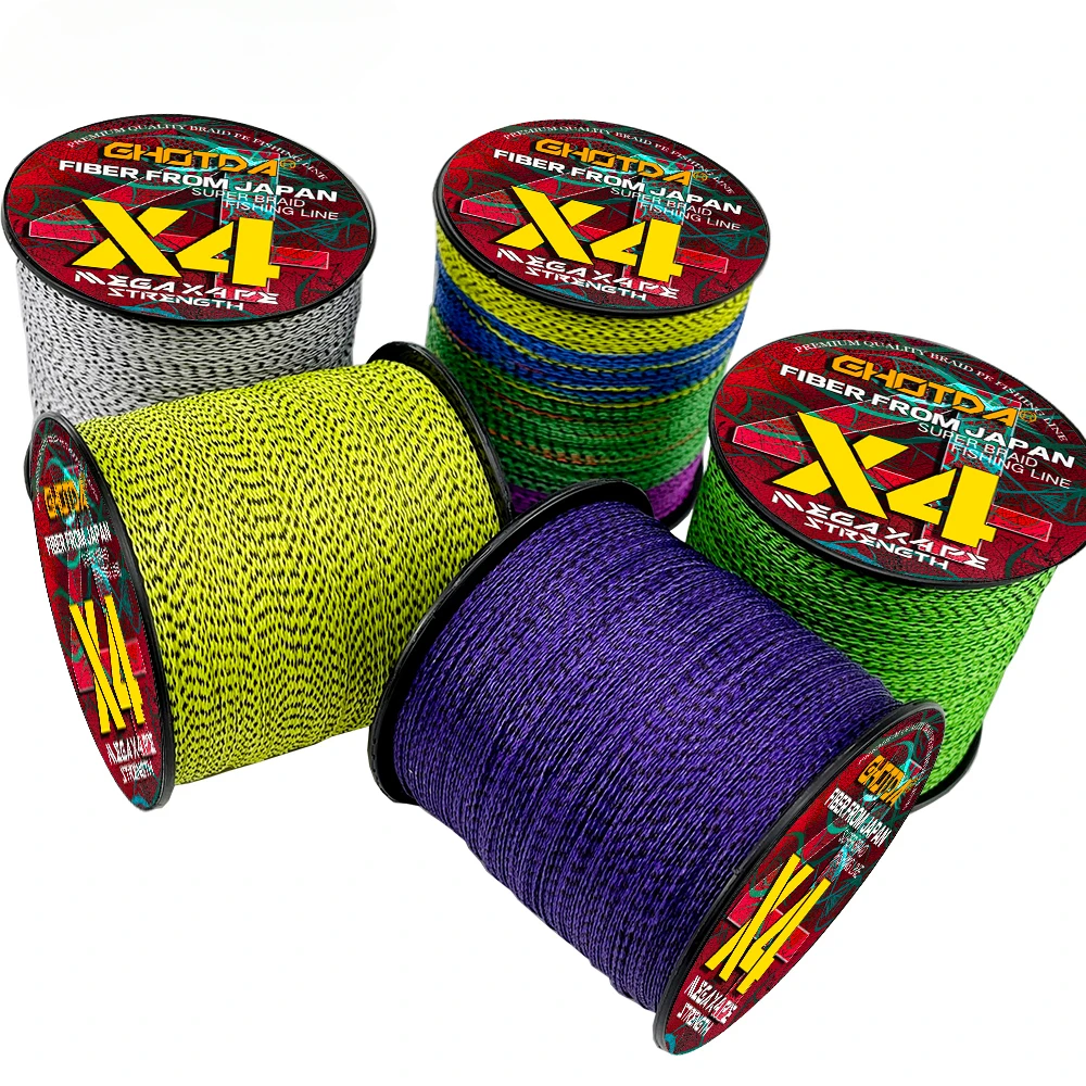 Línea de pesca trenzada X4, 4 hebras, multifilamento de 300M, línea de PE súper fuerte, 10-80LB, líneas suaves de carpa de agua salada, cable japonés - imagen 4