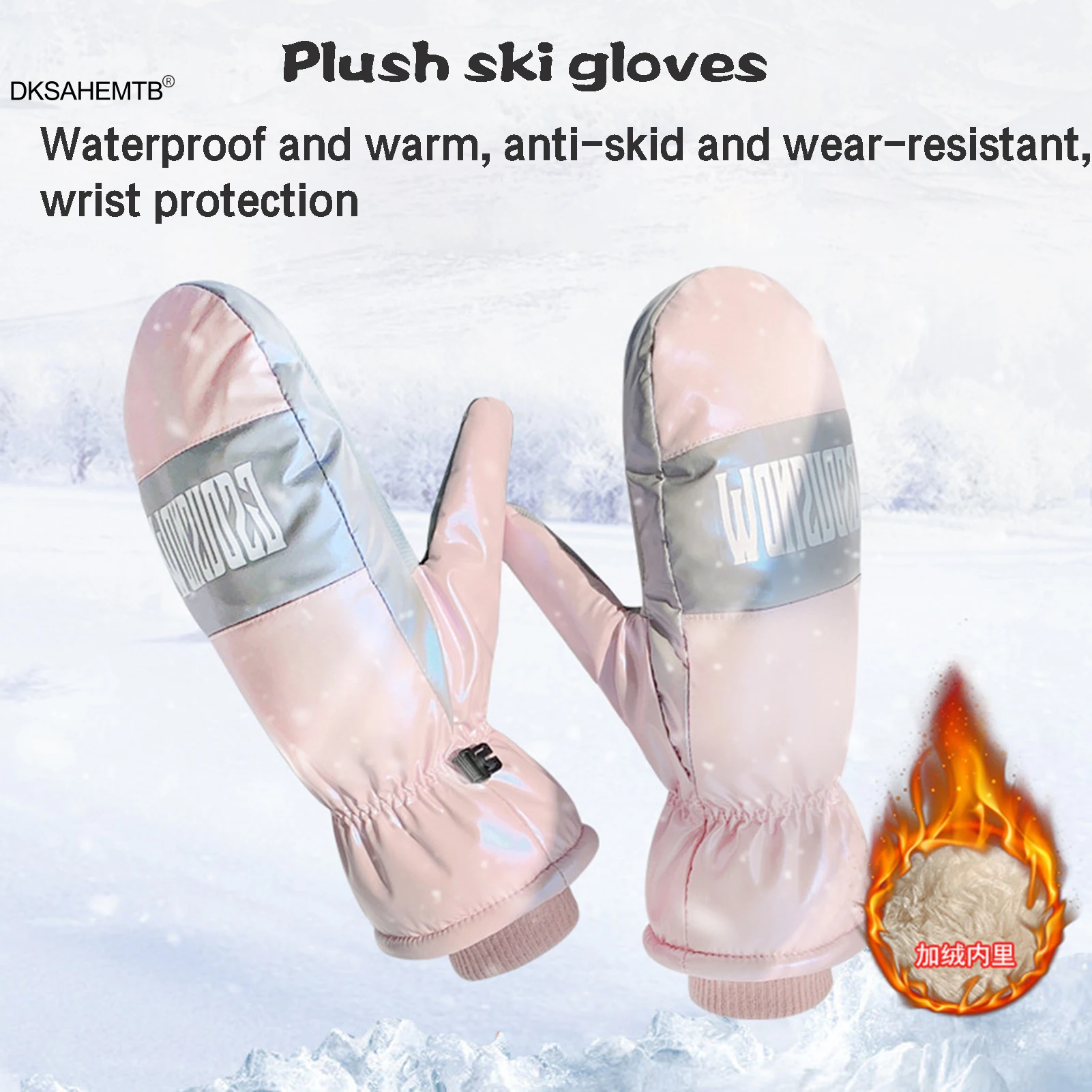 Guantes de esquí impermeables, guantes cálidos a prueba de viento con dedos completos a la moda para hombres y mujeres, guantes para deportes al aire libre para regalos de navidad 2024 - imagen 5