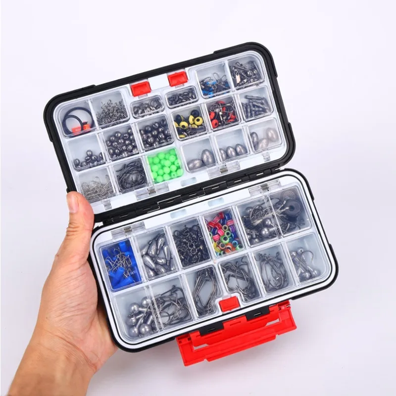 410 stuks professionele visset met visgereidoos, haken zinklood wartels voor basforel zoutwatervissen complete kunstaasset - imagen 4