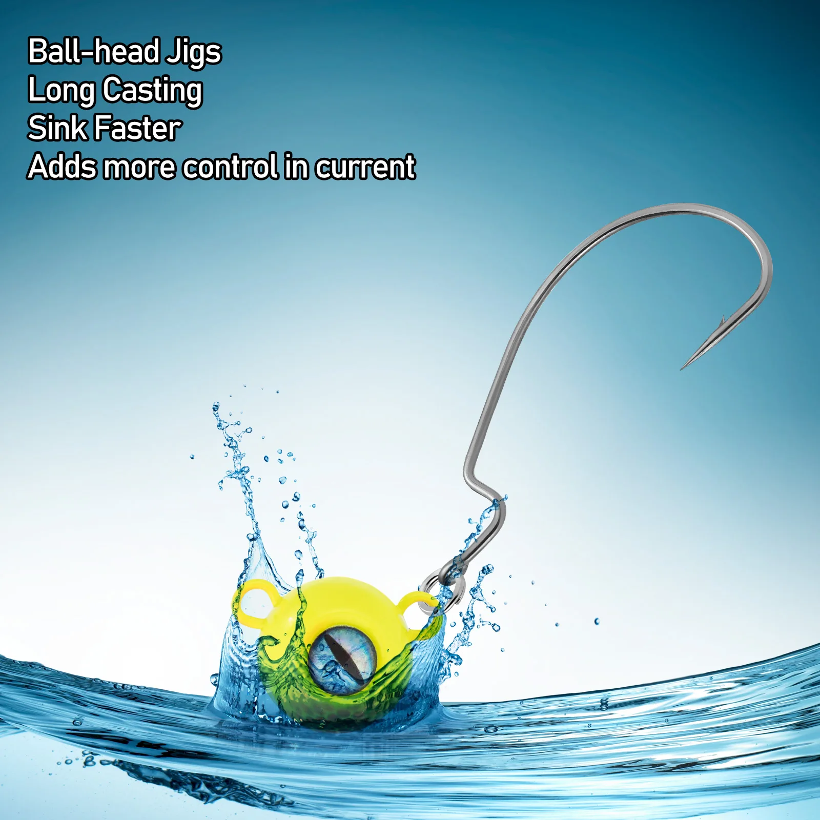Anzuelos Jig Head EWG Cabeza Redonda – Anti-espinas para Texas Rig - imagen 2