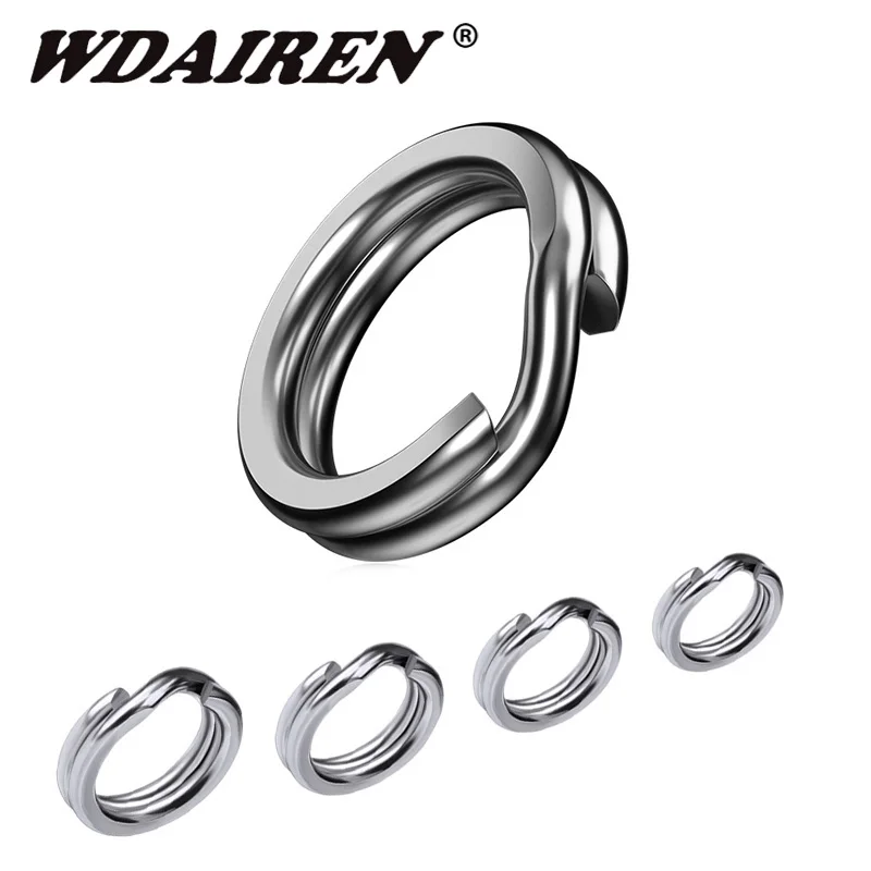 100 Uds anillos de señuelo de pesca anillo dividido de acero inoxidable anillo sólido reforzado de alta calidad anillo de conexión de señuelo accesorios de pesca