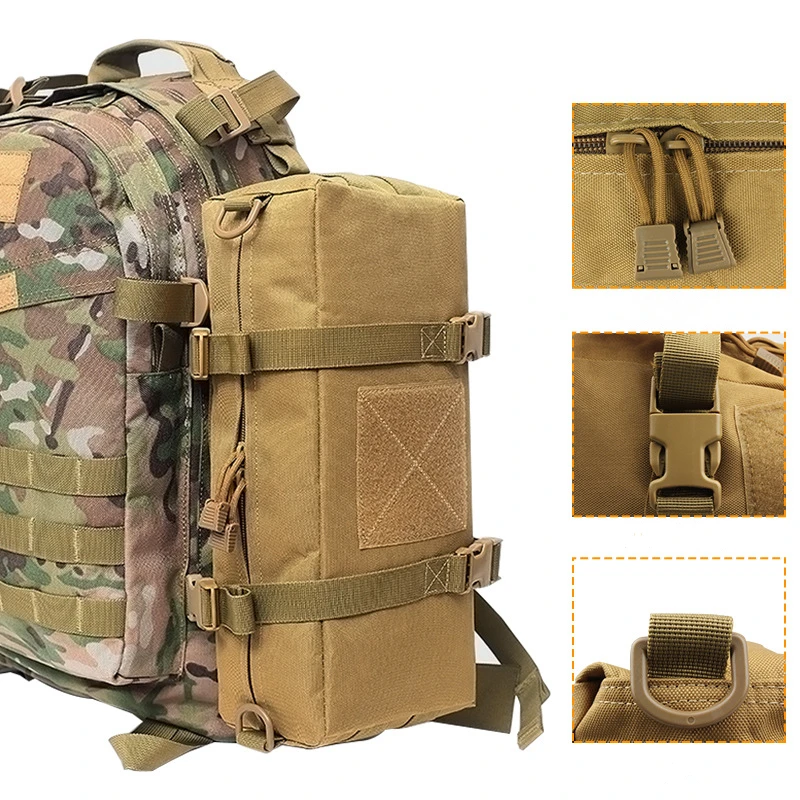 Bolsa de accesorios tácticos MOLLE 600D, bolsa táctica portátil de gran capacidad de camuflaje para exteriores, bolsa de almacenamiento para acampar y montañismo - imagen 5