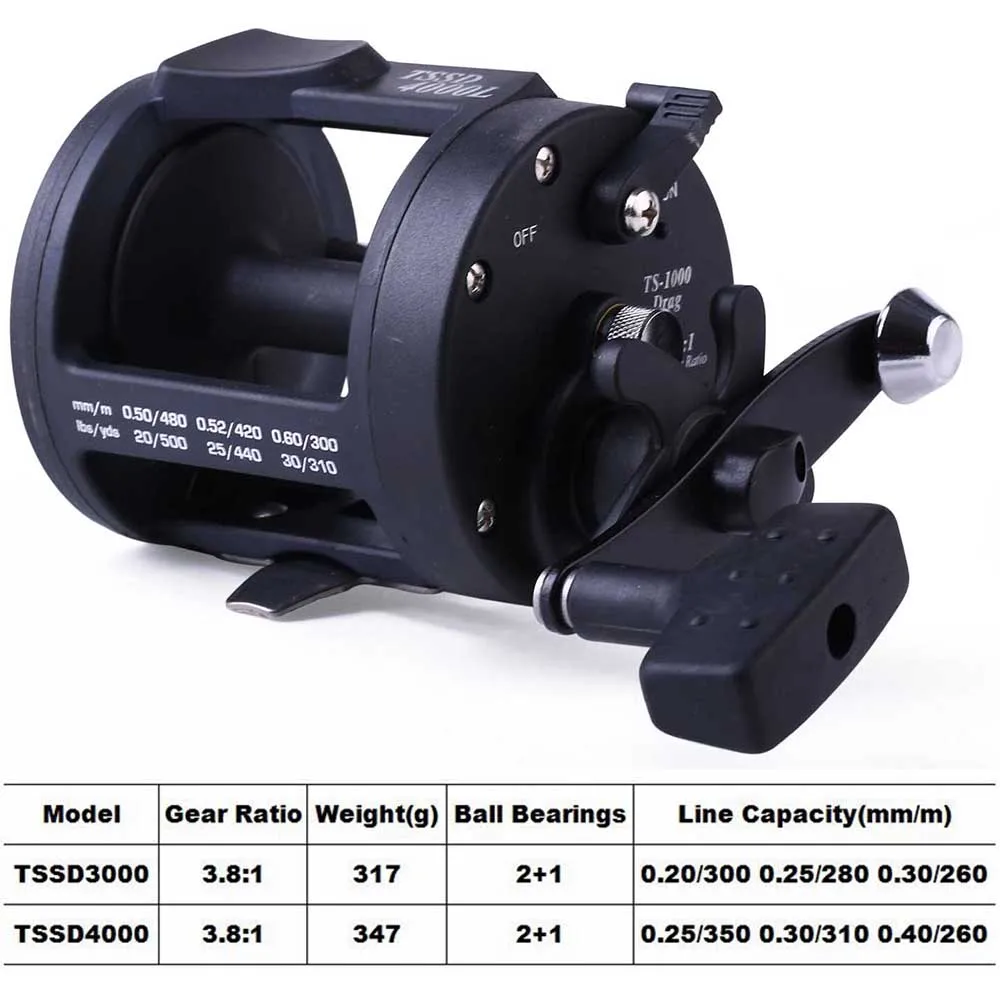 Sougayilang tambor carretes de pesca de curricán 3,8:1 3000R/4000R carrete de bobina de pesca Baitcasting rueda giratoria aparejos de carrete de pesca - imagen 4