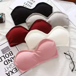 Top Sexy sin tirantes para mujer, sujetadores deportivos para Yoga y Fitness, sujetador envuelto, ropa interior elástica recortada, Top Bandeau, 1 ud., gran oferta