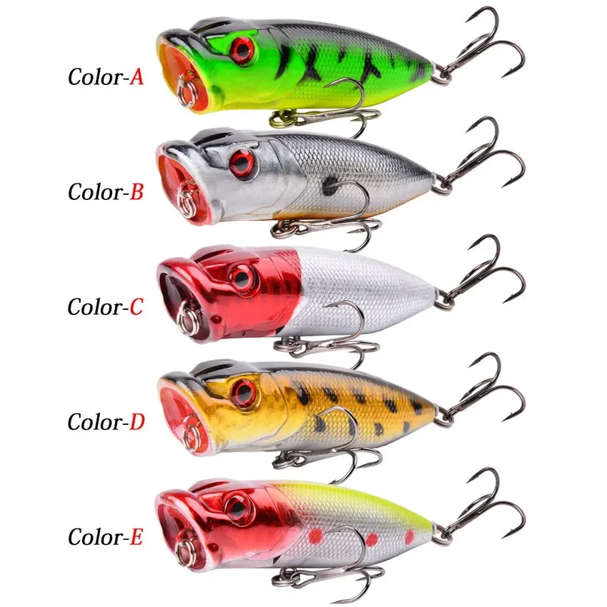 Señuelos de Pesca de 6,5 cm/12g, cebo duro de 5 colores, Wobblers artificiales, aparejos de pesca de plástico con ganchos 6 #, 1 unidad - imagen 5