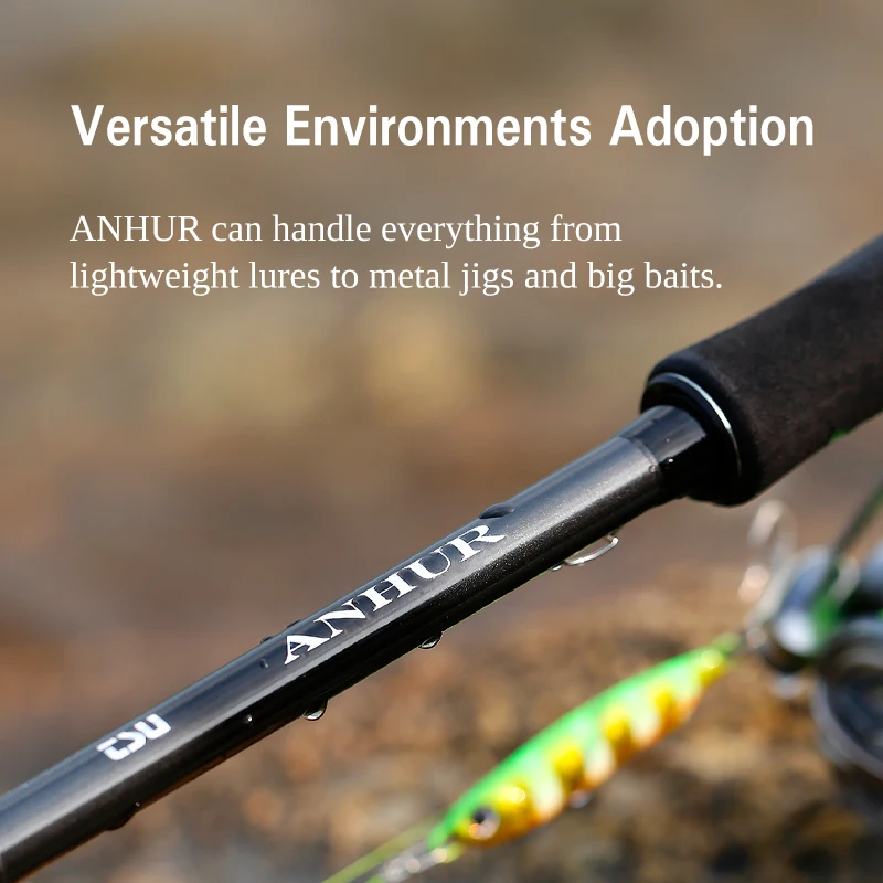 Caña giratoria TSURINOYA ANHUR 2,4-2,9 m Fuji A Guide 2 secciones RF acción caña de pescar de carbono lubina Barracuda Pike fundición larga - imagen 5