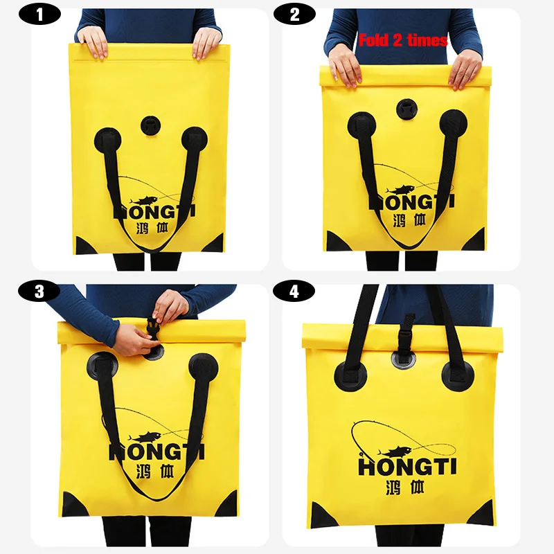 Bolsa protectora para pesca, bolsa de agua impermeable, gruesa, multifuncional, plegable, para protección de peces, X7G - imagen 5
