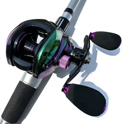 Carrete de pesca en forma de gota de agua con taza de Metal portátil, sistema de freno magnético de arrastre de 22LB/10KG, aparejos de pesca 7,2: 1, pesca de lubina, trucha y carpa