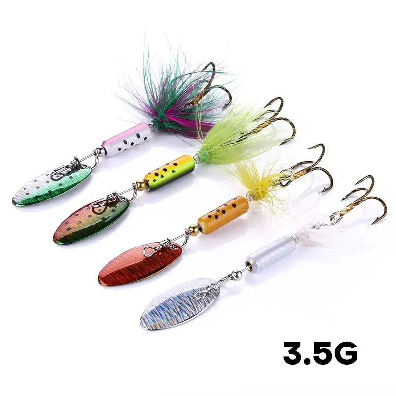 Señuelos VIB de Metal, 1 Uds., 3,5g, lentejuelas de plumas, Wobbler, cuchara vibratoria, cebo de pesca, lubina, cebo duro Artificial, aparejos de pesca de cigarra - imagen 3