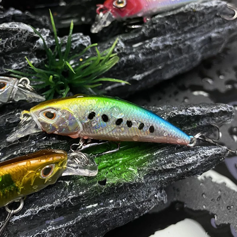 48mm 4g Mini Minnow señuelo de pesca Jerkbait para perca flujo hundimiento Wobblers cebo duro Artificial pesca Trolling trucha Swimbait - imagen 3