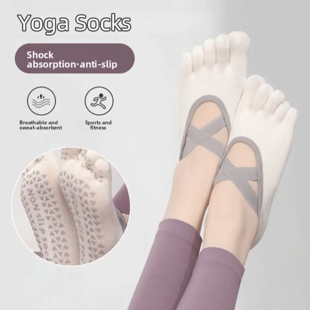Calcetines de Yoga con agarre antideslizante suave, calcetines transpirables con absorción de impacto para Pilates y barcos, calcetines deportivos sin costuras para ejercicio en casa - imagen 5