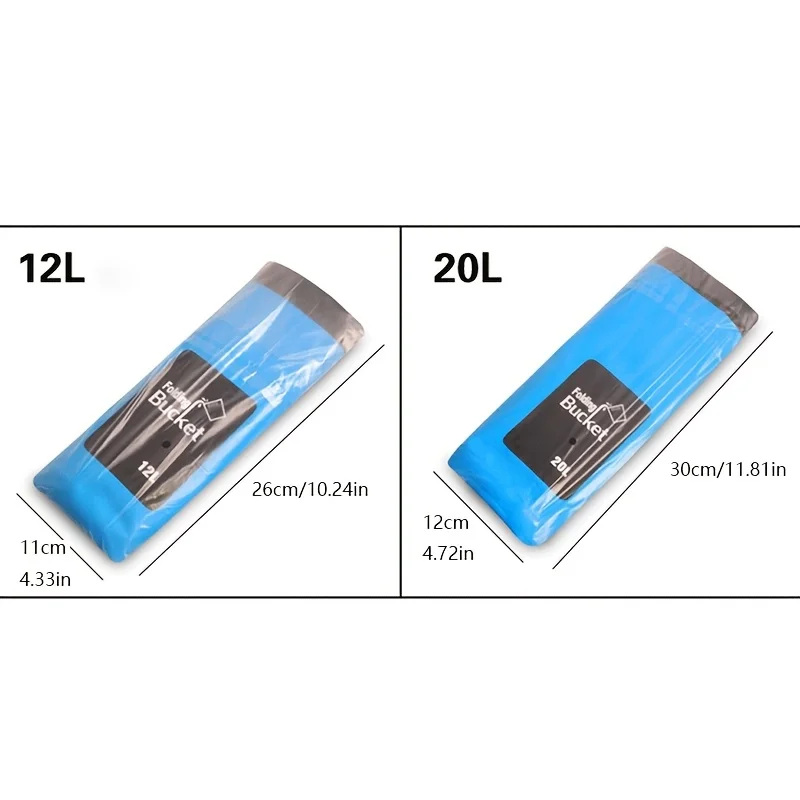 Cubo de pescado plegable para lavado de coche, bolsa de viaje portátil de Material de PVC, impermeable, 12L/20L - imagen 4