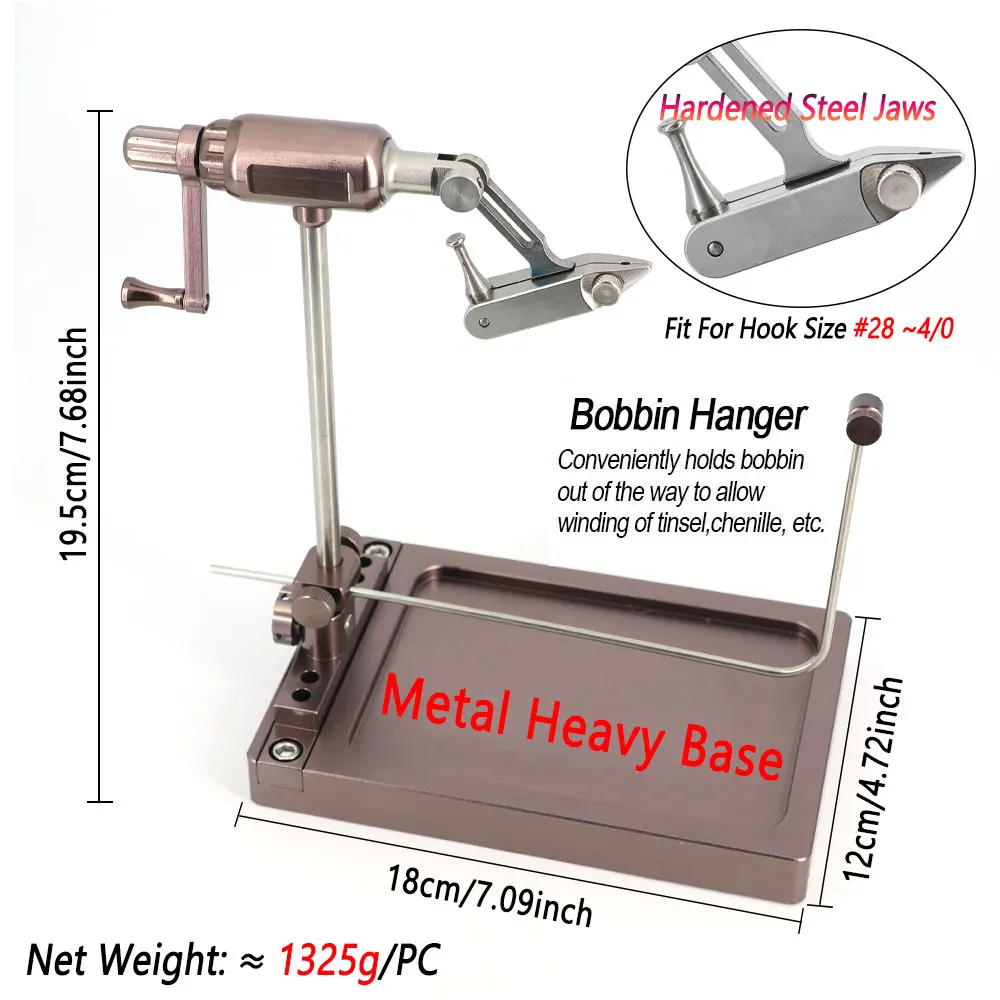 Bimoo-tornillo de atado de moscas con rotación de 360 °, anzuelos de endurecidos Seel, plantilla de señuelo de pesca, herramientas, soporte de bobina, enhebrador, látigo, tijeras de acabado - imagen 4