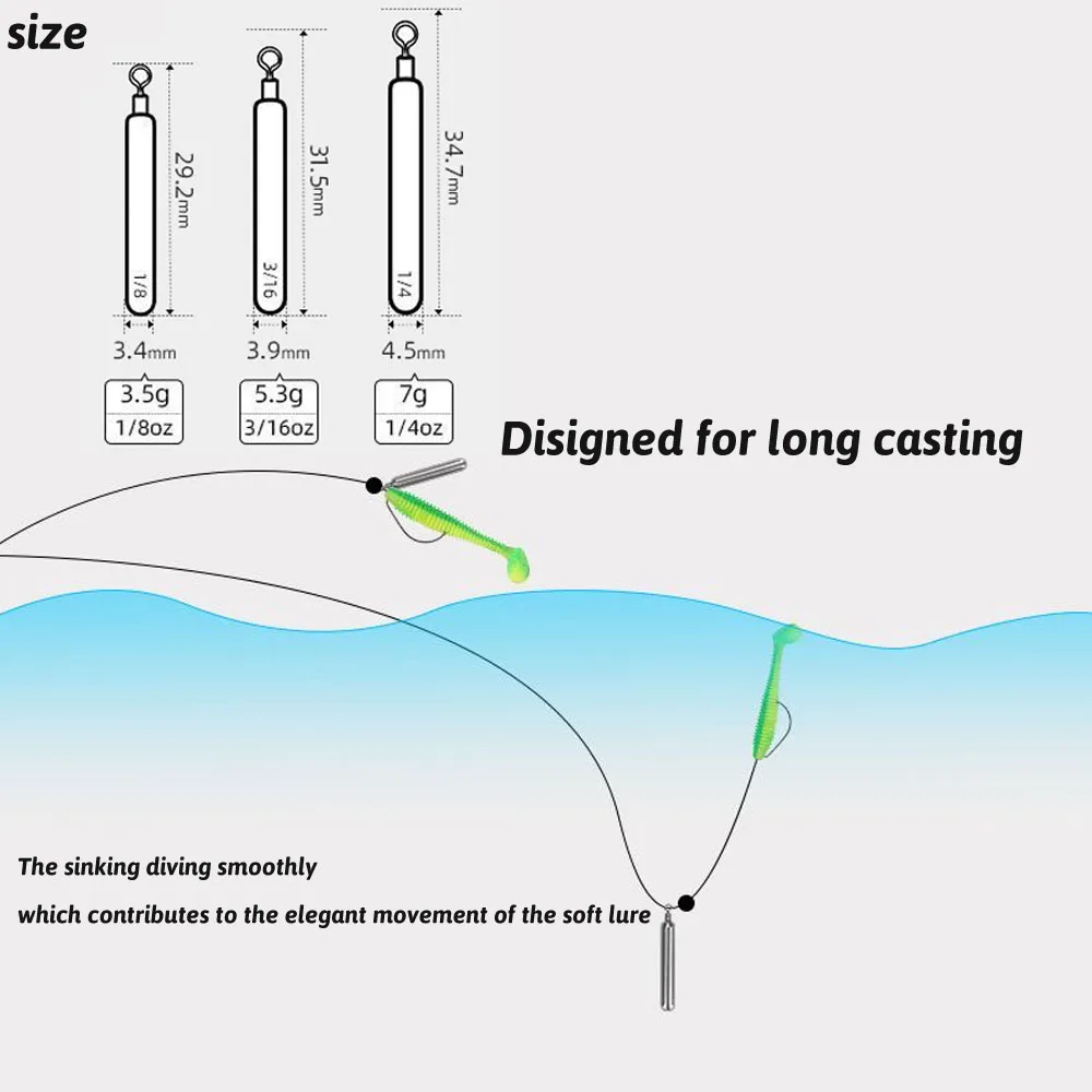 GOBAIT peso de Pesca de acero de tungsteno 5 unids/lote molde de plomo 3,5g 5,3g 7g tubo bala plomo colganteKit Pesca plantilla de Metal aparejos fundidos - imagen 2