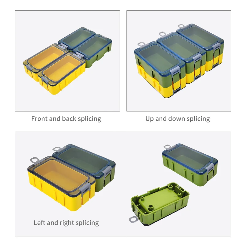 Minicaja de pesca de 3 piezas, caja de almacenamiento de accesorios de plástico, organizador de anzuelos, contenedor de cebo, estuche de herramientas de carpa con luz - imagen 4
