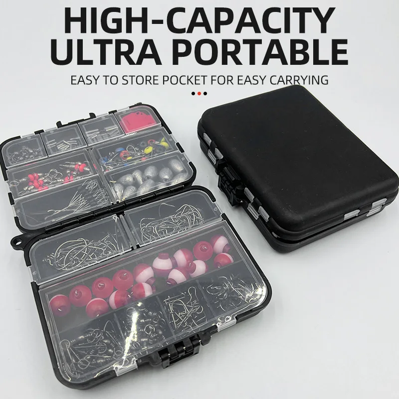 Juego de accesorios de pesca de 263 piezas, anzuelo de manivela flotante esférico, anillo giratorio, plomo de plomo, señuelo, juego de aparejos de pesca, herramienta - imagen 3