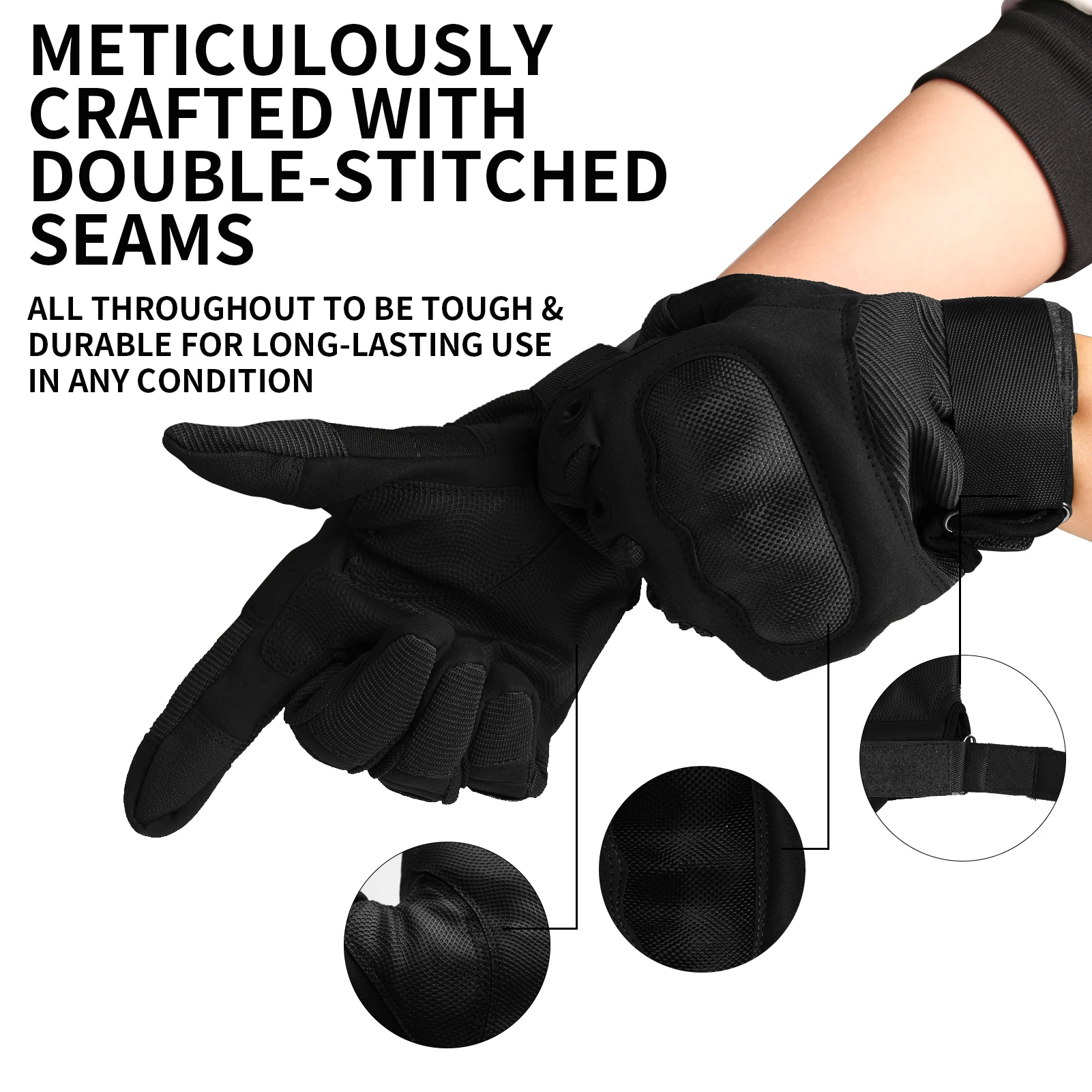 Guantes de ciclismo con dedos completos, guantes duros para nudillos con pantalla táctil para motocicleta, senderismo, escalada, equipo de madera, guantes tácticos - imagen 5
