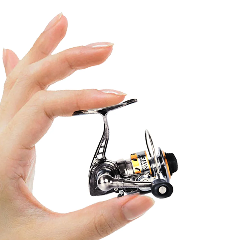 Mini carrete de pesca giratorio, bobina de Metal de 6KG, potencia máxima de arrastre, señuelo de hielo de invierno, rueda pequeña de pesca de agua salada y agua dulce para exteriores