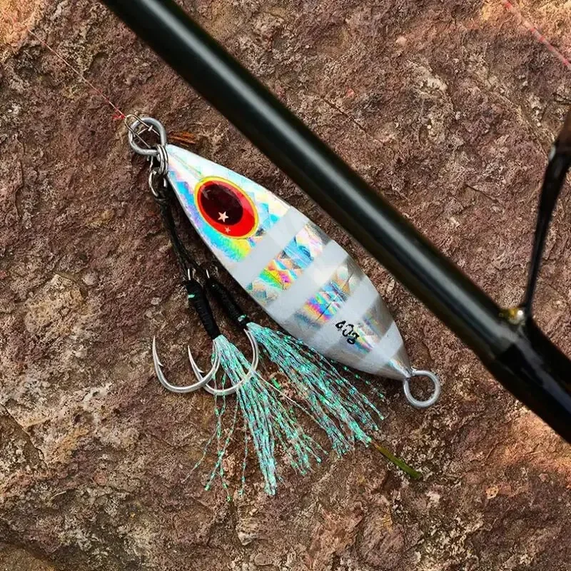 Inchiku-señuelo tipo cuchara de plantilla de Metal, 6 uds., 10-60g, cebo biónico Artificial duro para pesca, atún, lubina, agua salada, aparejos de pesca de Jigging lento