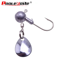 Anzuelos Jig Head con cuchara giratoria para vinilo