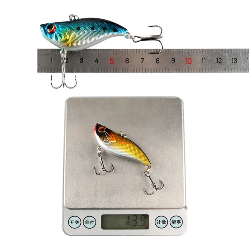 Vibrador Vib de 13,8g para pesca en el mar, aparejo de pesca de plástico, cebo duro biónico con bolas de acero - imagen 3