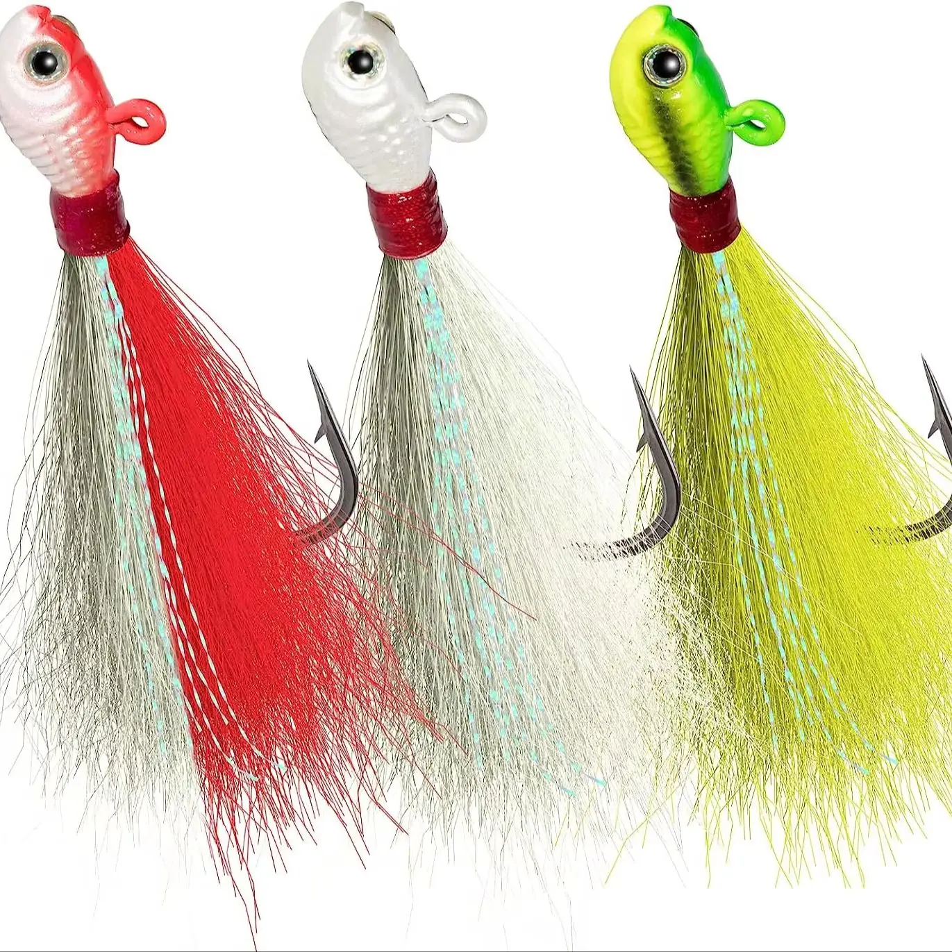 Bucktail Jigs 7g 10g 14g 21g 28g 42g 56g 82g Metal Jig Saltwater Hook Jigging Lure Jigs Bait For Mahi Marlin Waho Tuna Fishing - imagen 3