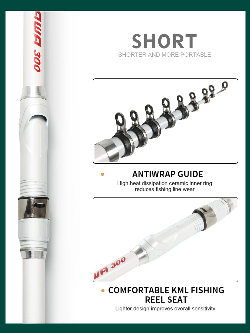 BAKAWA actualización 3,0 m 2,7 m 2,4 2,1 m 1,8-1,5 M alimentador telescópico portátil ultraligero caña de pescar de fibra de carbono Spinning blanco nuevo - imagen 5