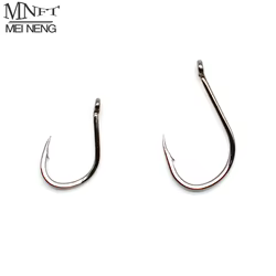 MNFT 50 piezas de anzuelo de pesca tamaño 5 #   6 #   10 #   12 #   15 #   Anzuelo de púas de acero rico en carbono, anzuelo de carpa de un solo círculo, accesorios para aparejos de plantilla