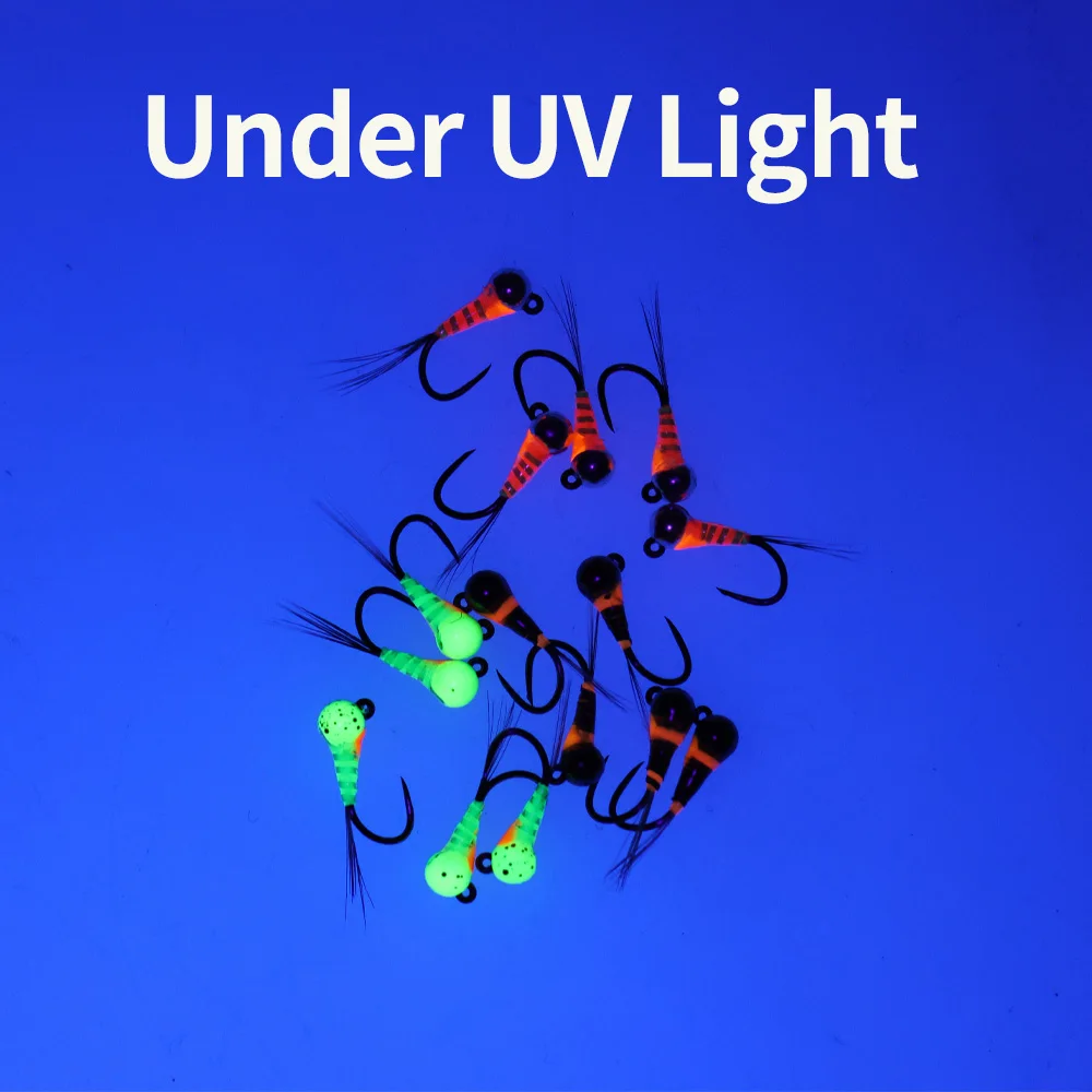 ICERIO 6 uds cabeza de cuentas de tungsteno Ninfa Euro Ninfa Perdigon mosca hundimiento rápido trucha Grayling Pesca con mosca moscas señuelos cebo Pesca - imagen 4