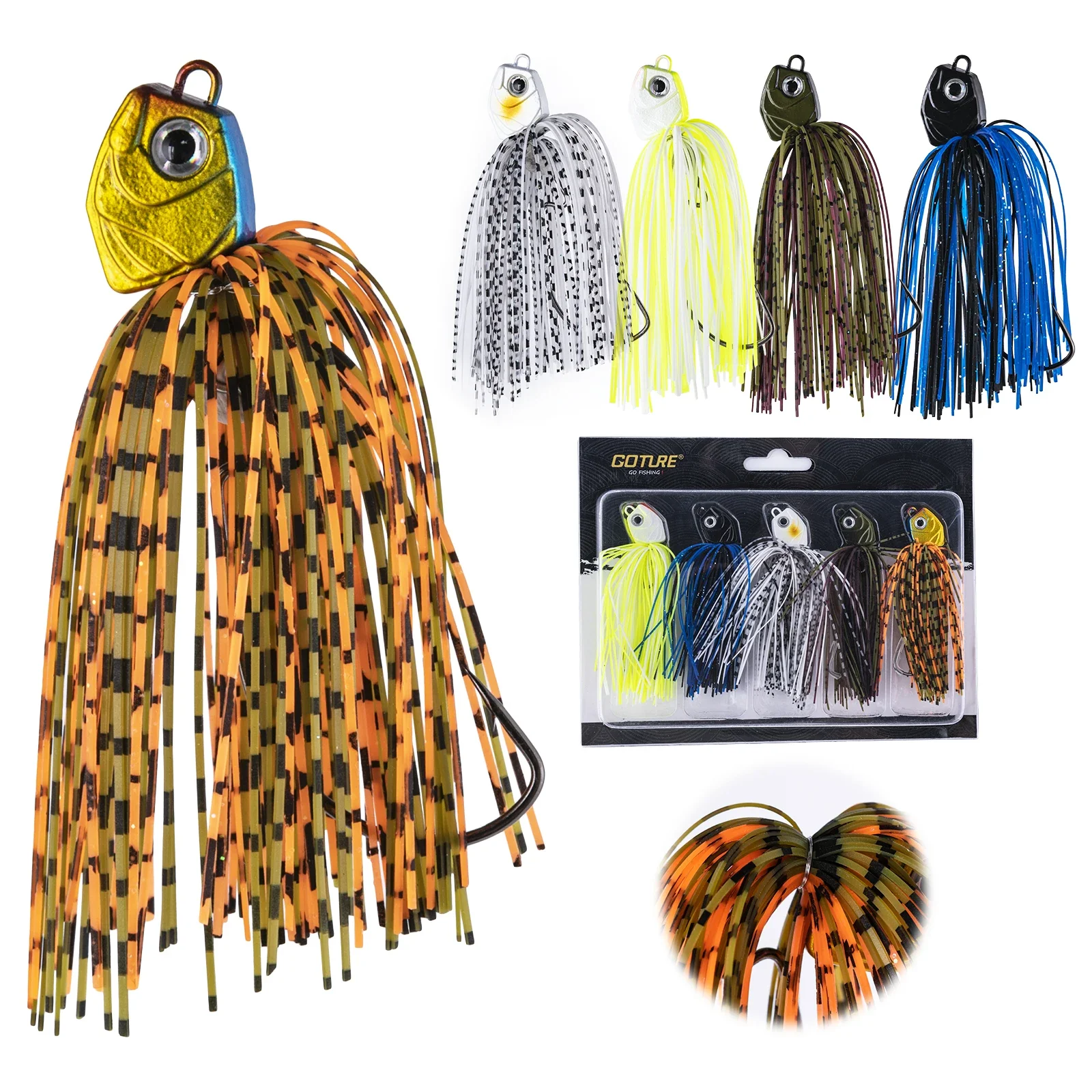 Goture-Cebo giratorio de Metal, anzuelo de pesca de 8cm, 15g, 18g, 20g, cuchara de alambre, Wobblers, aparejos para carpa, señuelo de pesca de lubina, 5 unidades por lote - imagen 2