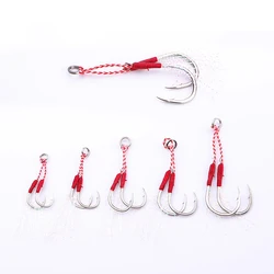 Anzuelos de asistencia doble púas para jigging lento acero carbono