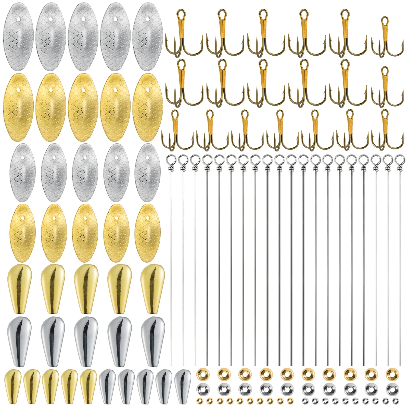 Kit spinnerbait inline con cuchilla, cuentas y anzuelo triple - imagen 2