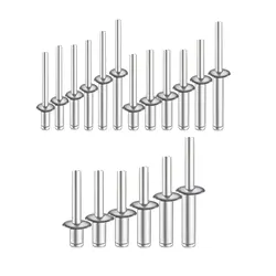 20 piezas remaches ciegos de aluminio M3.2 M3.9 M4.8 cabeza de cúpula remaches Pop para remaches de escape de mandril de acero de hoja de aluminio