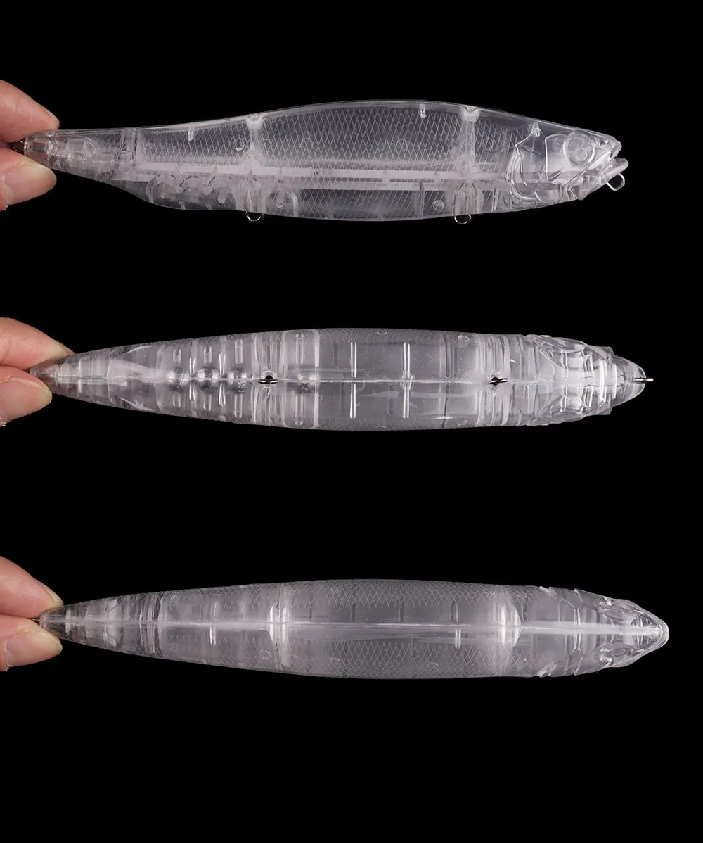 Diseño de señuelo de pesca transparente para una mejor visibilidad