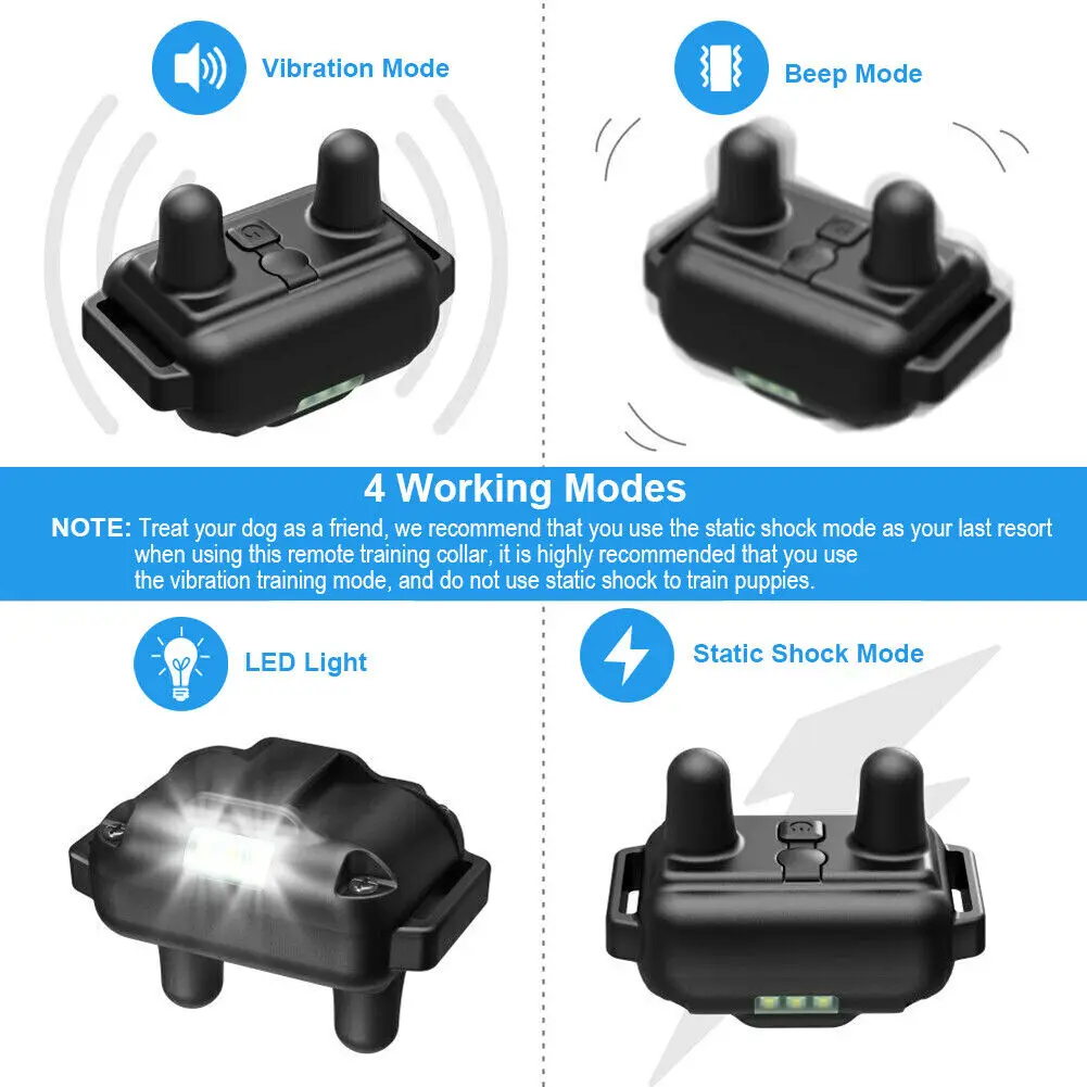 Collar adiestramiento perros control remoto – Sonido vibración choque - imagen 5
