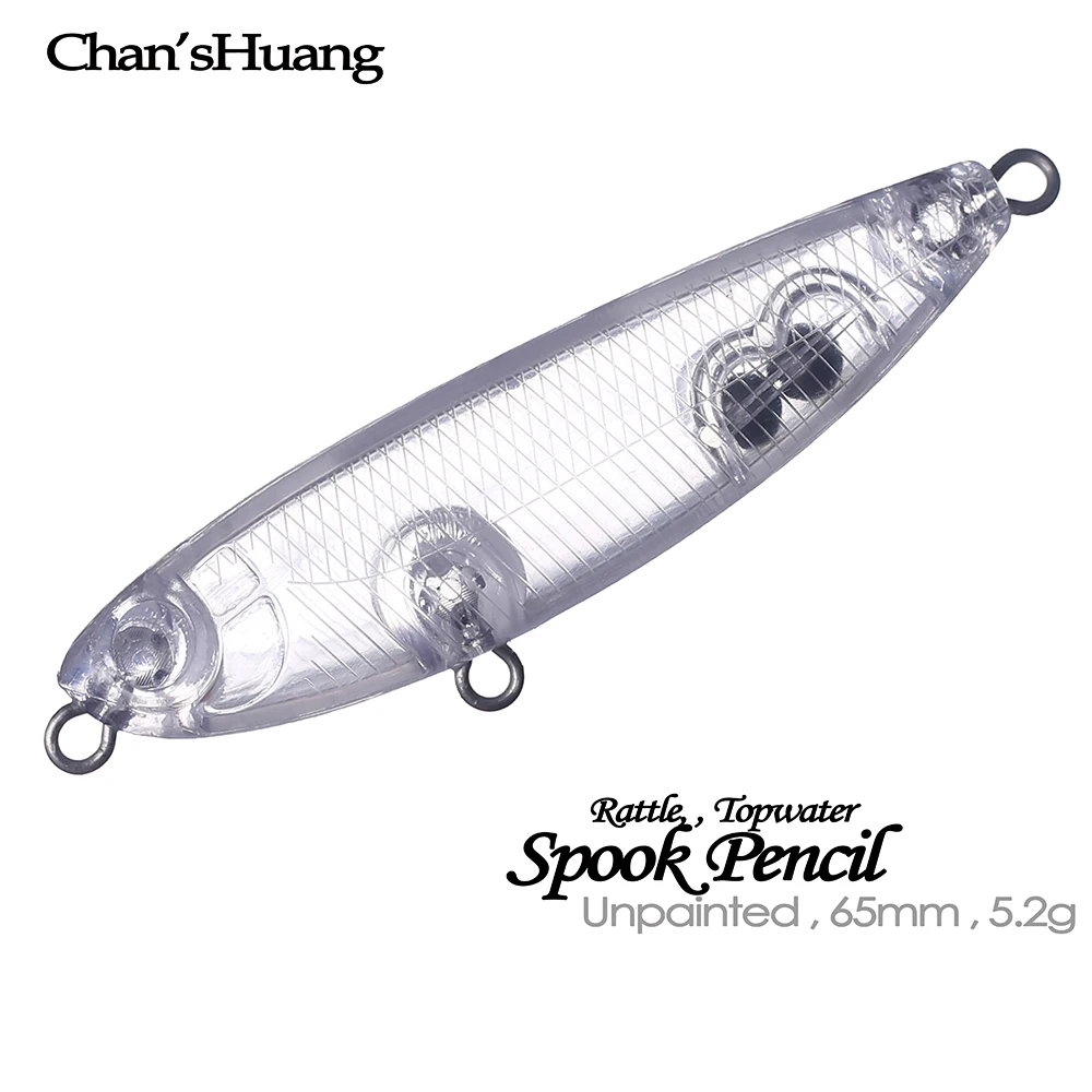 Chan'sHuang-señuelo de pesca Artificial, 30 piezas, sin pintar, sonajero, lápiz, Wobbler, hecho a mano