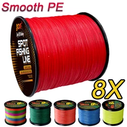 JOF-sedal de pesca trenzado de 8 hebras, rojo, 300M, 500M, 100M, líneas multifilamento de PE súper suave, accesorios de pesca con señuelo, 18LB-78LB