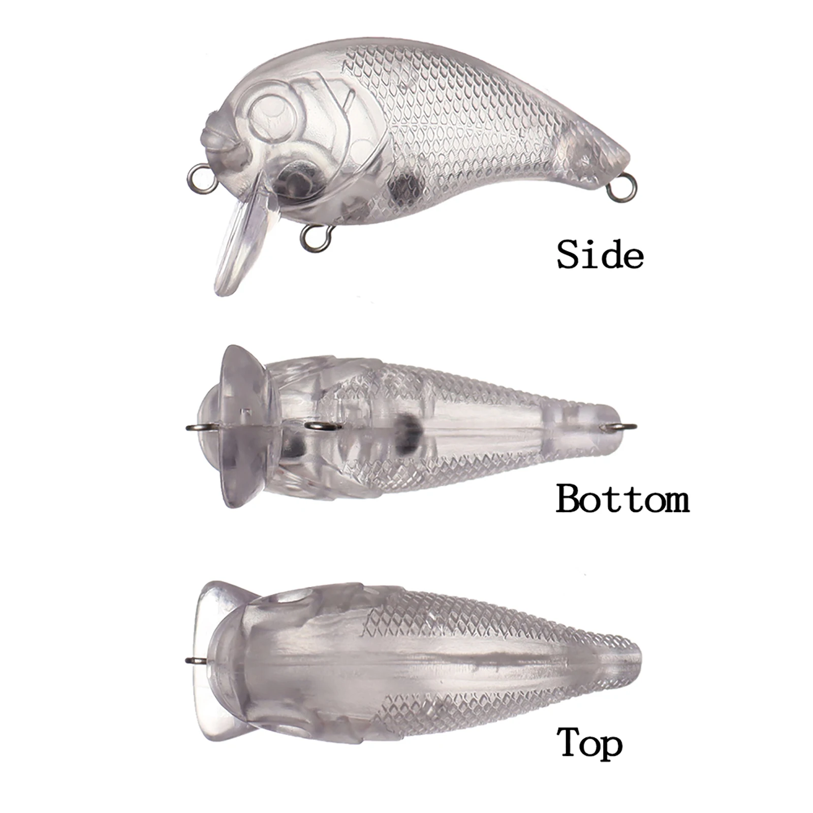 Chan'Shuang 20 piezas cebo de pesca en blanco sin pintar 5,5 cm/7,7g pez payaso Crankbait sonajero flotante DIY Señuelos de pesca artificiales - imagen 3
