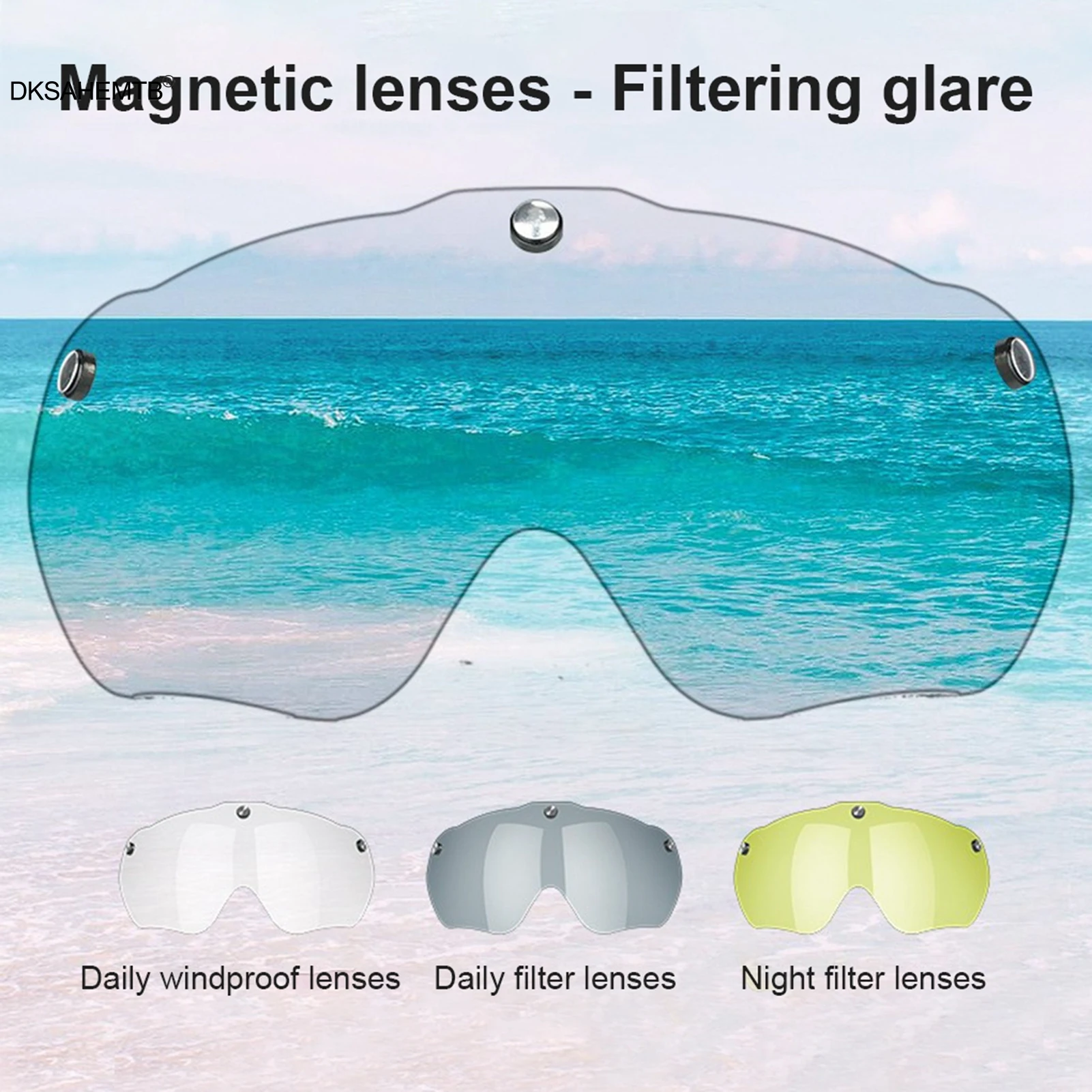 Gafas magnéticas Premium para casco de ciclismo, lentes de repuesto para reparación, protección UV, accesorios - imagen 5