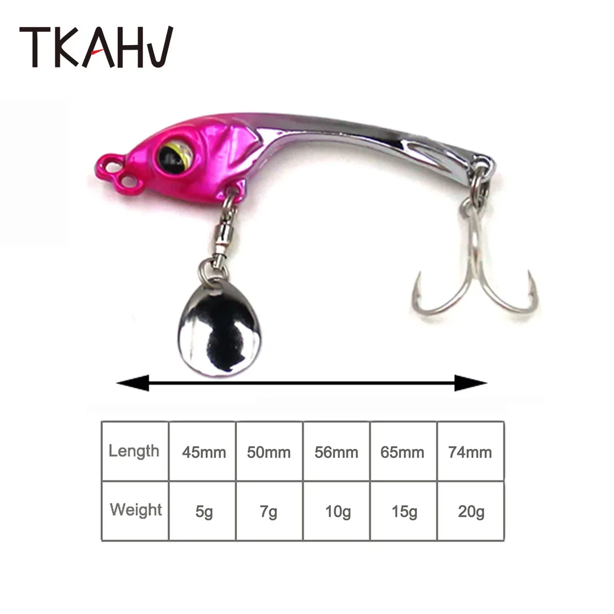 TKAHV-señuelo de pesca giratorio con lentejuelas, anzuelo afilado, cebo Artificial de Lucio, 5g, 7g, 10g, 15g, 20g, VIB - imagen 3