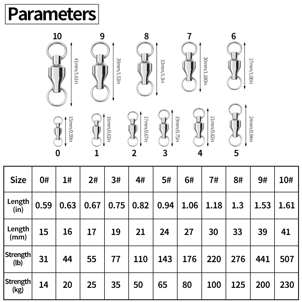 PROBEROS 10 Uds anillo en forma de ocho Luya pin de pesca en el mar rodamiento de alta velocidad conector giratorio accesorios de pesca