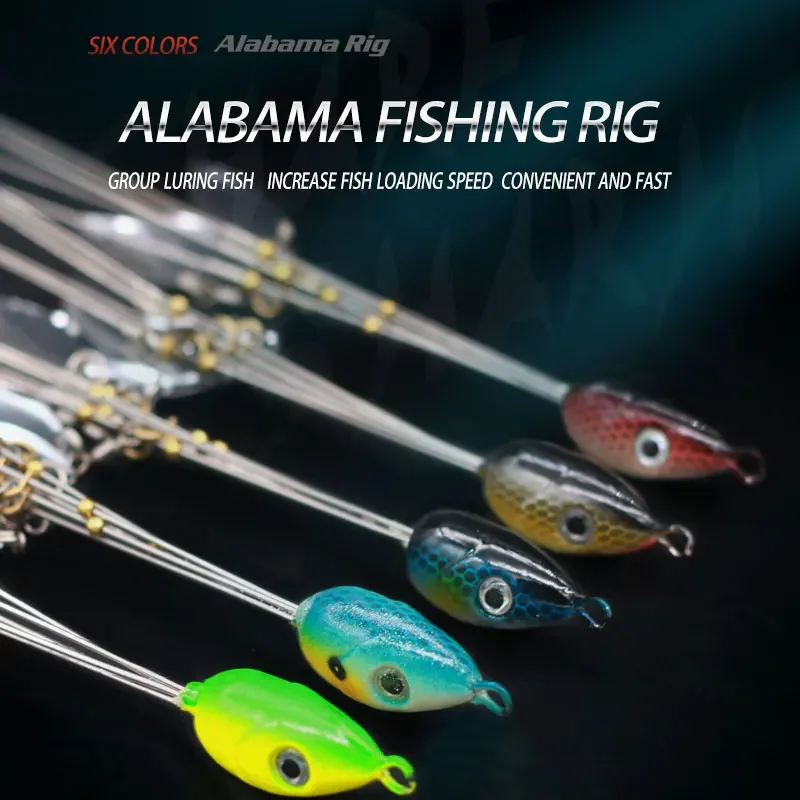 5 brazos 4 cuchillas Alabama Umbrella Rig pesca lubina señuelo cebos de natación aparejo aparejos de pesca de agua salada herramientas de pesca - imagen 2