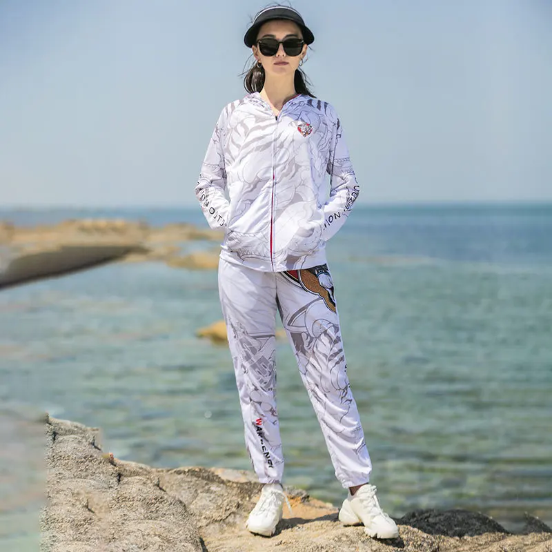 Camisa de pesca Upf 50, capucha de manga larga, top y pantalones resistentes al desgaste de secado rápido, conjunto de máscara de pesca con protección UV para exteriores - imagen 5