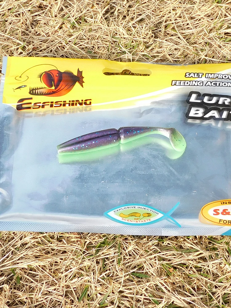 ESFISHING-señuelo blando de pesca, cebo de plástico de 70mm para Lucio, perca en el lago del río en verano - imagen 5