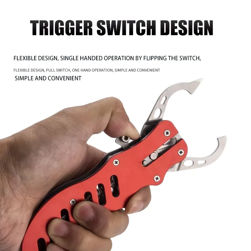 Cómoda pinza buscador de peces de acero inoxidable, agarre de pescado portátil, herramienta de abrazadera de labio, alicate controlador de peces, accesorio - imagen 3